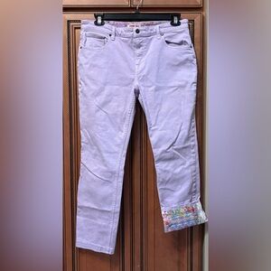 Johnny Was Lavender Mid-rise Cuff Hem Stretch Pant. Size 31